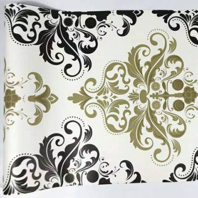 wallpaper sticker batik hitam gold