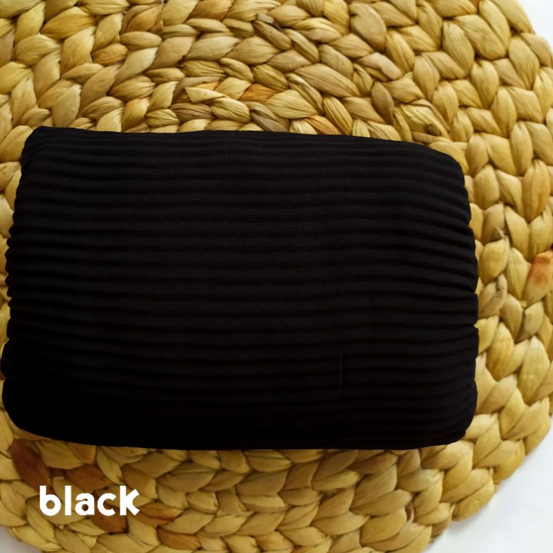 [PART1] UMAMA PLEATED SHAWL PASHMINA PLISKET / PRISKET CERUTY ARMANY-Black