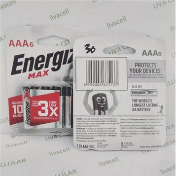 Whiskeria_ Baterai/Battery/Batere Energizer Max Aa/Aaa Isi 6 Pcs Masa Simpan 10Th