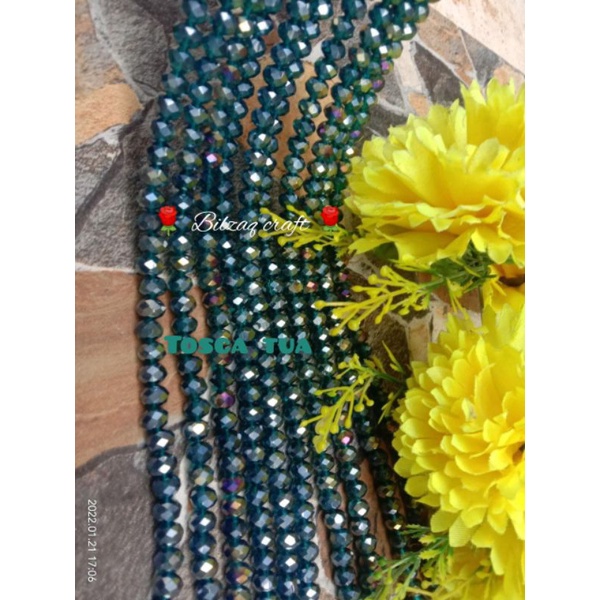 Kristal ceko 8mm gol.biasa-toska tua