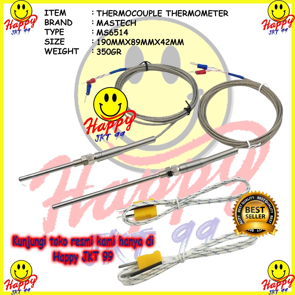 [ HAPPY JKT 99 ] MASTECH MS-6514 MS6514 MS 6514 THERMOCOUPLE DUAL CHANNEL THERMOMETER