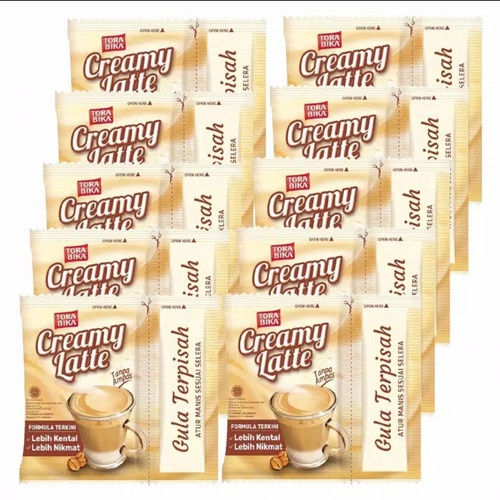 

BEST SELLER KOPI TORABIKA CREAMY LATTE GULA TERPISAH 10 @25 GRAM/ COFFEE SAHCET MURAH