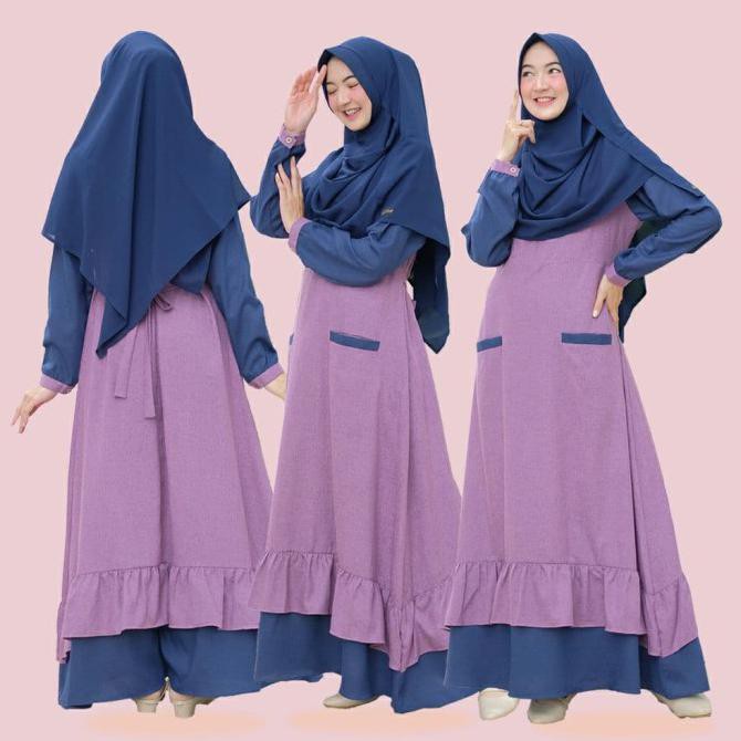 Hamasah Dress Muslimah Gamis Remaja Zoraidaidasp