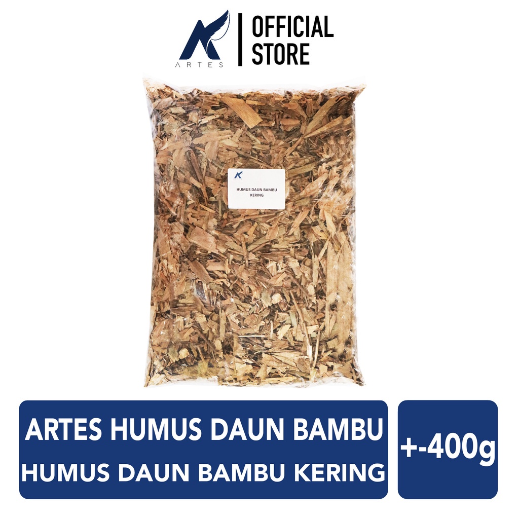 ARTES HUMUS DAUN BAMBU KERING Media Tanam-Kompos Organik-Pupuk Tanaman-Tumbuhan Hias-dll +-400 gram