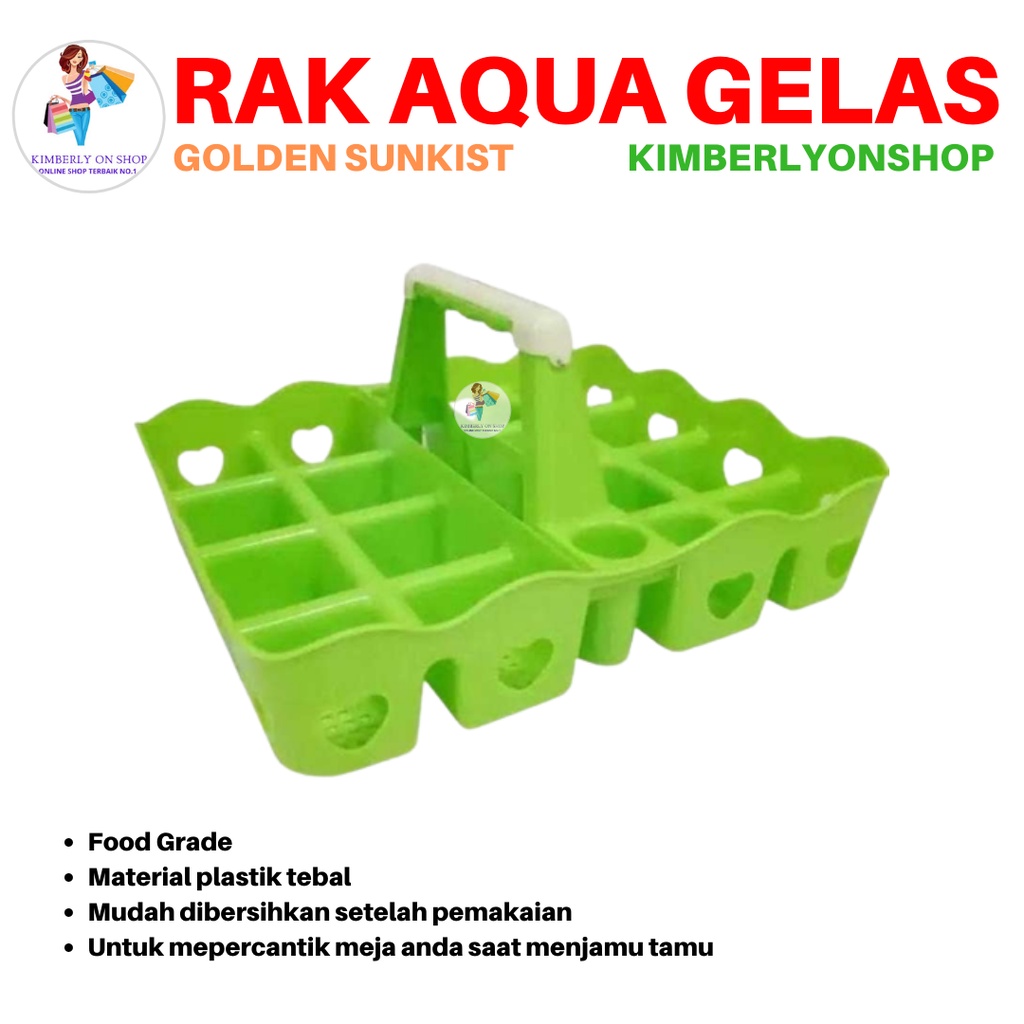 Rak Aqua Gelas Keranjang Aqua Plastik Rak Minuman Golden Sunkist