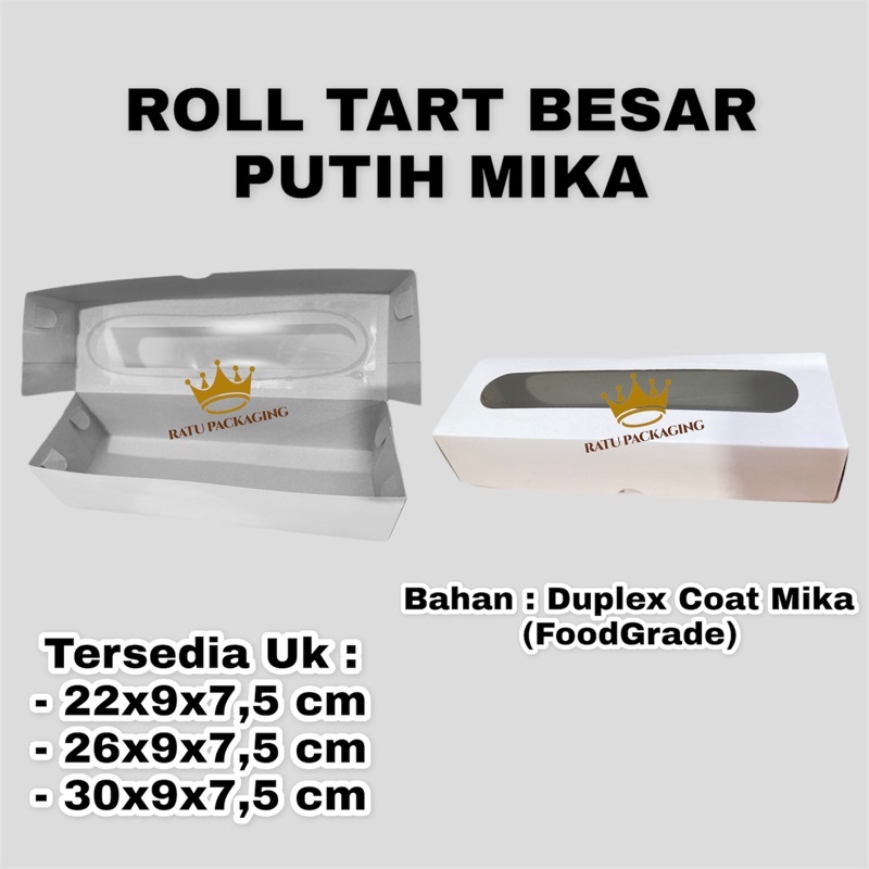 

[10PCS] RATU | Dos DUPLEX POLOS ROLLTART Kue Box Dus Rolltart Putih Duplex window Mika Tinggi 7.5CM Hampers Souvenir