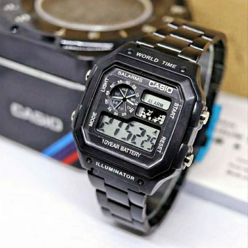 ILUMINATOR JAM TANGAN CASIO JAM TANGAN PRIA ANTI AIR BISA BAYAR DITEMPAT JAM TANGAN CASIO AE1200