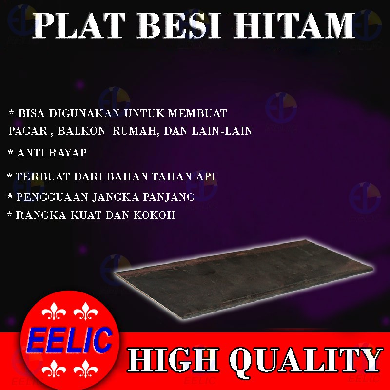 EELIC PLT-H1MM PLAT HITAM BESI BAJA 20X30CM TEBAL 1MM COCOK UNTUK DIY MESIN-MESIN