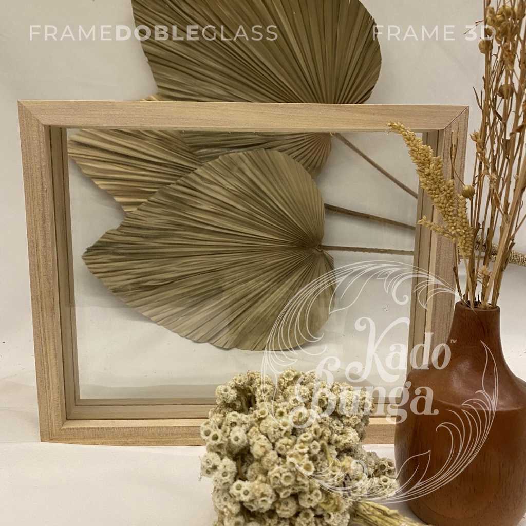 FRAME/PIGURA KAYU/WOODEN FRAME 3D DOBLEGLASS 20X25cm UNTUK KADO HADIAH UNTUK BESTIE | KADO COWOK | H