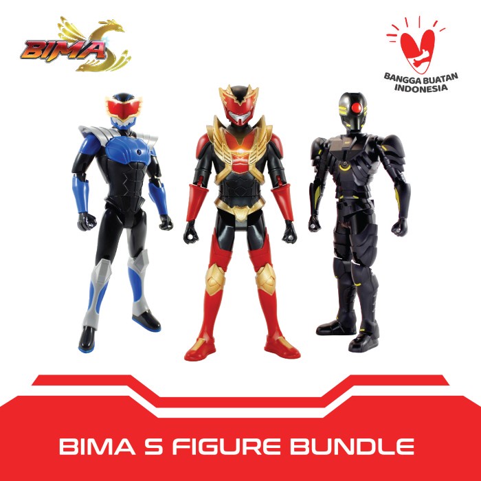 Mainan anak robot action figure BIMA S ada lampu LED badan putar 360 lisensi resmi MNC EAGLE MASKED 
