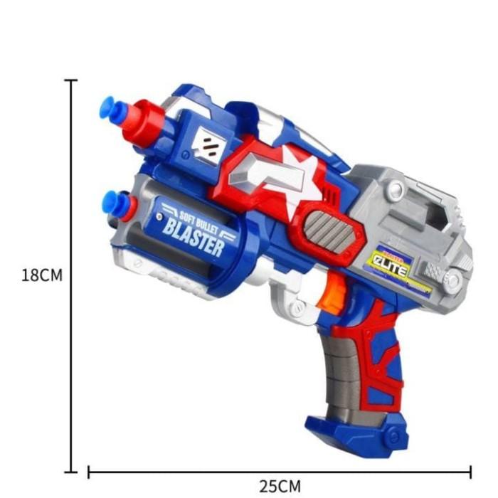 Mainan Anak Pistol Nerf Gun Soft Bulet Ironman Spiderman Hulk + Board Terbaru