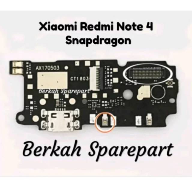 Konektor Charger - Conector Charger Xiaomi Redmi Note 4x - Redmi note 4 Snapdragon