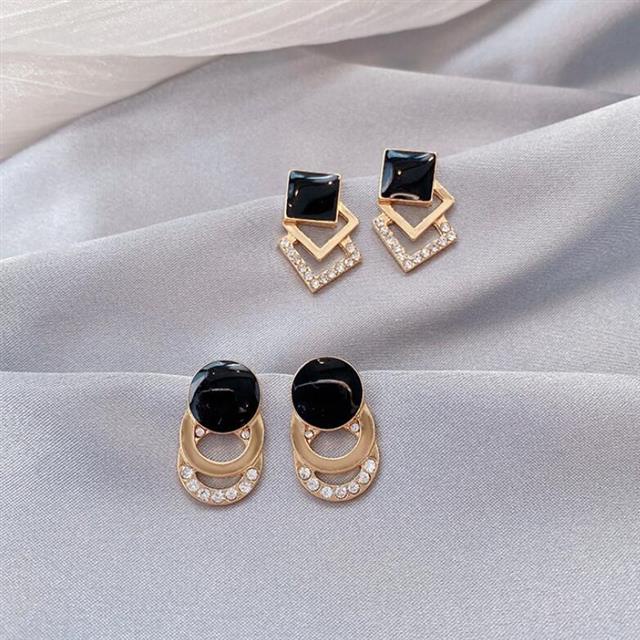 925 jarum perak geometris lingkaran anting-anting wanita Korea online influencer anting-anting Bahas