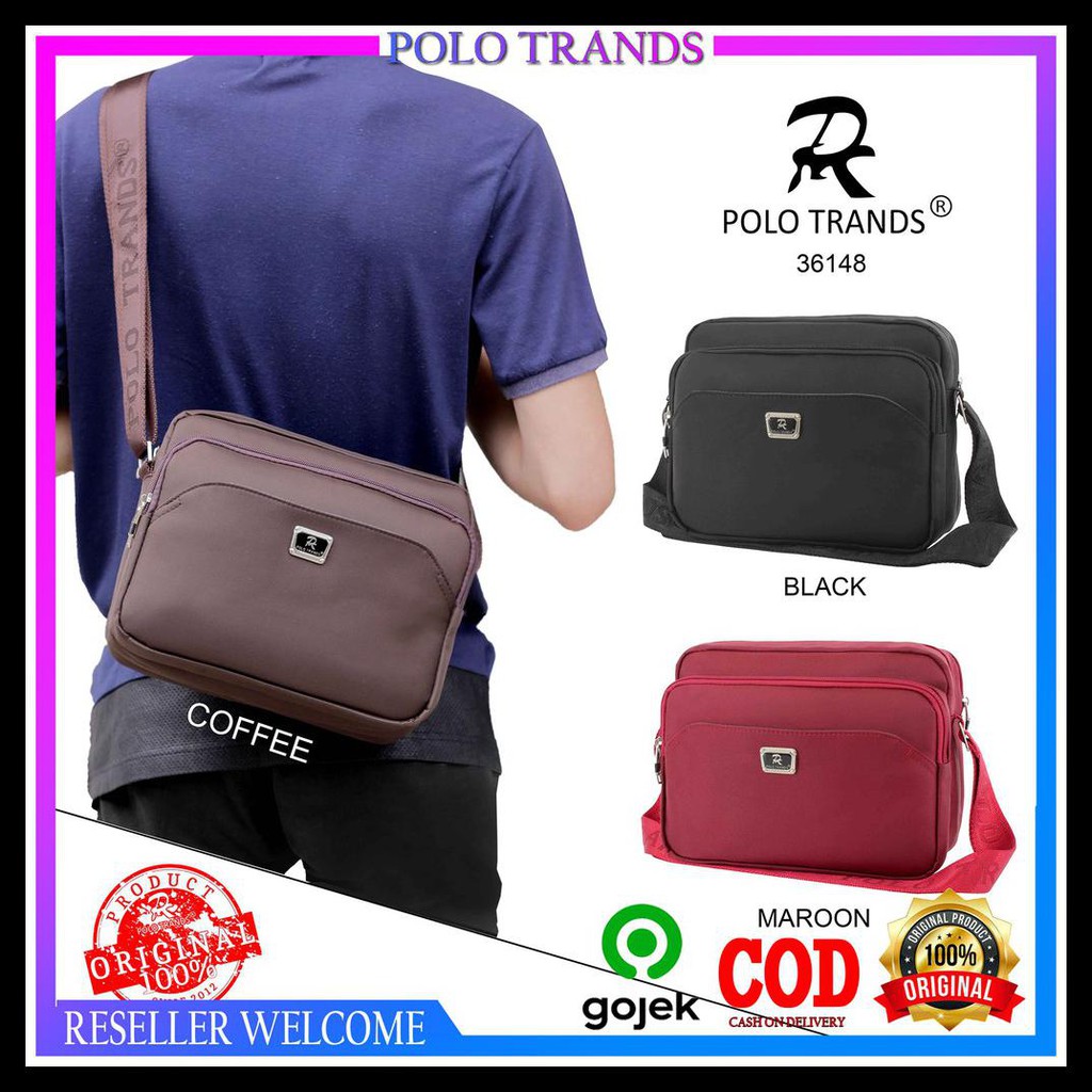 {BISA COD} Tas Selempang Pria / Tas Dokumen / Tas Multifungsi Polo Trands 36148 Original Quality