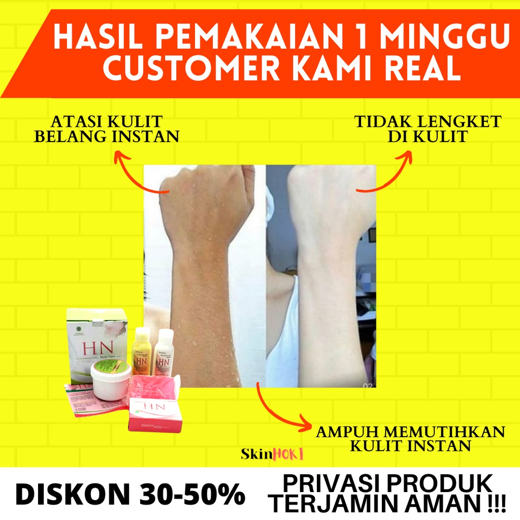 PEMUTIH BADAN PERMANEN PAKET HN BODY CARE 4IN1 PEMUTIH KULIT PERAWATAN TUBUH BPOM ORIGINAL