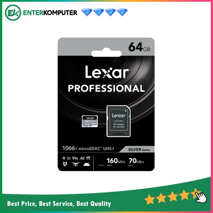 Lexar Professional 1066x MicroSDXC 64GB Class 10 UHS-I 160MB/s