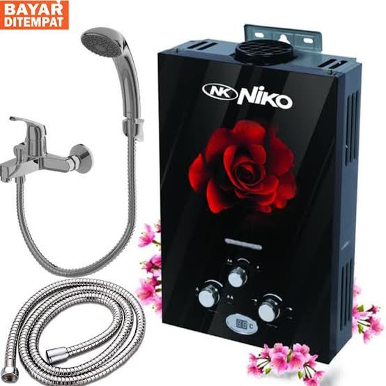 NIKO Water Heater Gas 6 Liter Tempered Glass + LED Display NK 6 LDG2 LUX - Garansi Resmi 1 Tahun