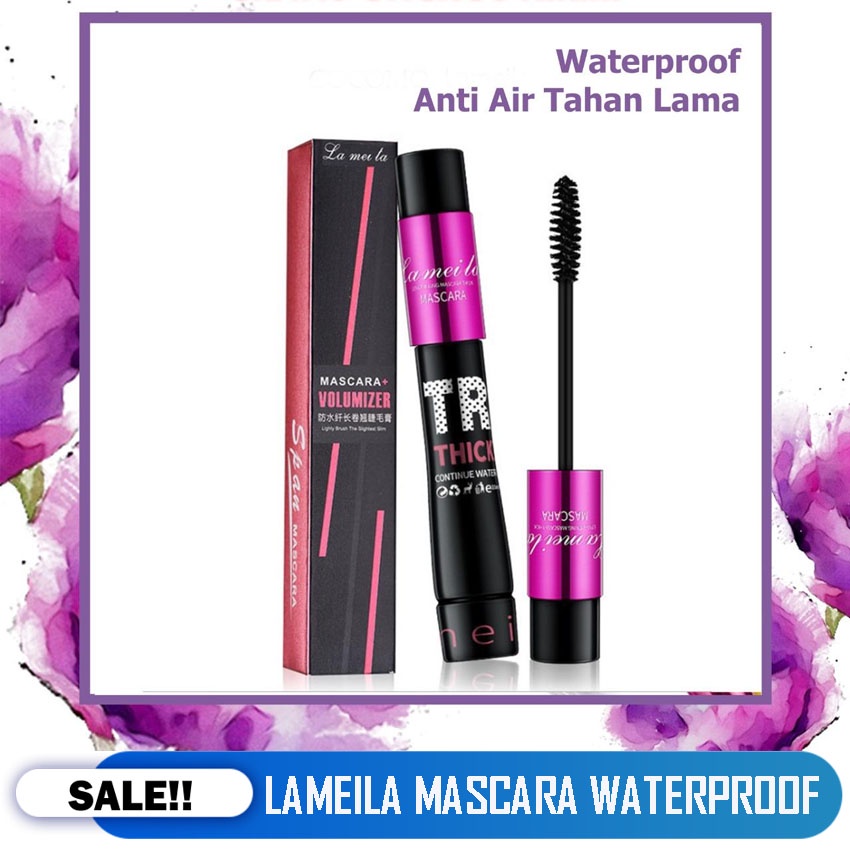 BISA COD - MASKARA ANTI AIR LAMEILA VOLUMIZER THICK CONTINUE FIBER EYELASH PRIMER WATERPROOF