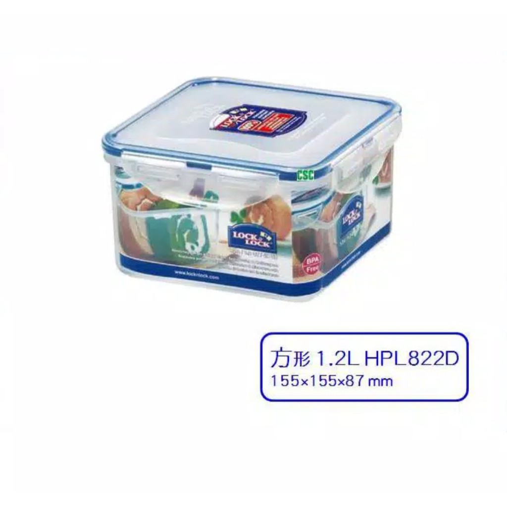 [Lock n Lock] HPL822D - Square Food Container / Kotak Makan Persegi 1.2L