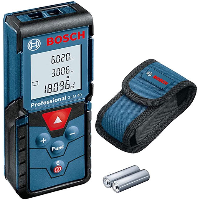 Meteran Laser Digital Bosch GLM 40, Pengukur Jarak Akurat hingga 40 Meter