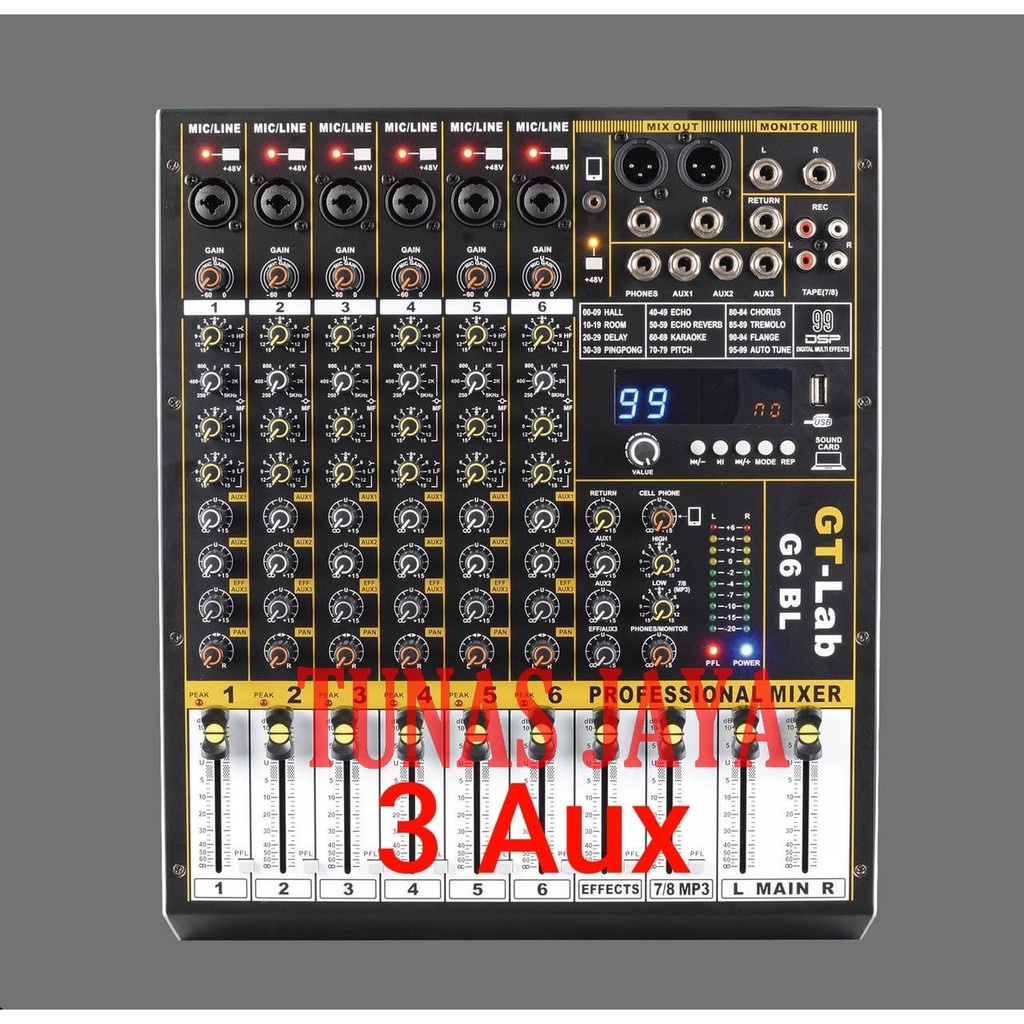 Mixer GT LAB by RDW 6 channel G6BL - G6 BL Hardcase Original