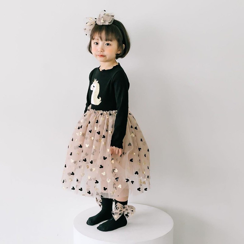 HappyOliver DRESS UNICORN MKY EBV Baju Dress Anak Perempuan Import 6 bulan - 6 Tahun/Dress Bayi Perempuan/Gaun Bayi Perempuan/Dress Pesta/Dress Bayi