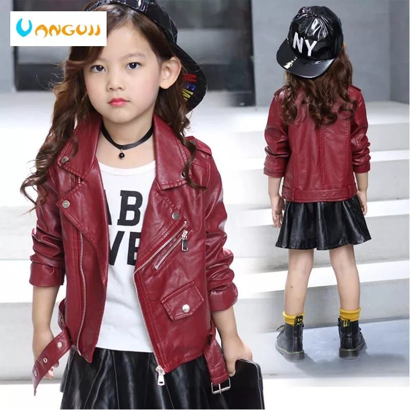 JAKET KULIT ANAK WANITA MODEL RAMONES KUALITAS PREMIUM BEST SELLER