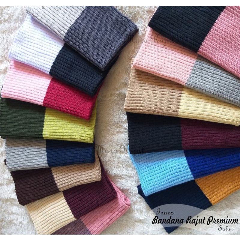 CIPUT RAJUT INNER HIJAB DALEMAN JILBAB TWO TONE DUA WARNA RAJUT PREMIUM IMPOR