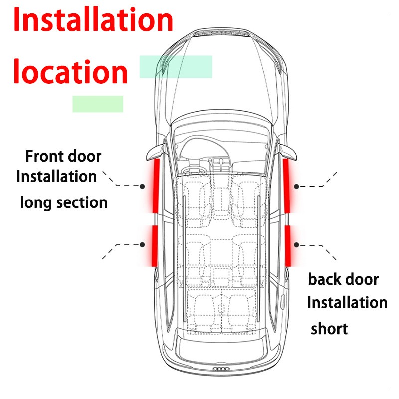 1 / 4pcs Stiker Pelindung Pintu Mobil Toyota Honda Threshold Bahan Karet Tebal