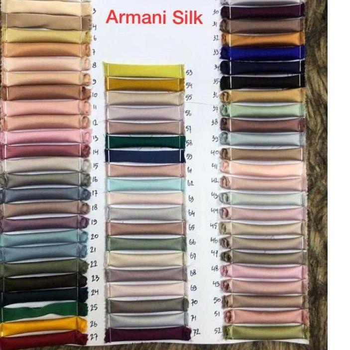 Bahan Saten Armany Silk Premium Quality / Kain Satin Armani 100% Silk Original / Silk Sutra Armani /