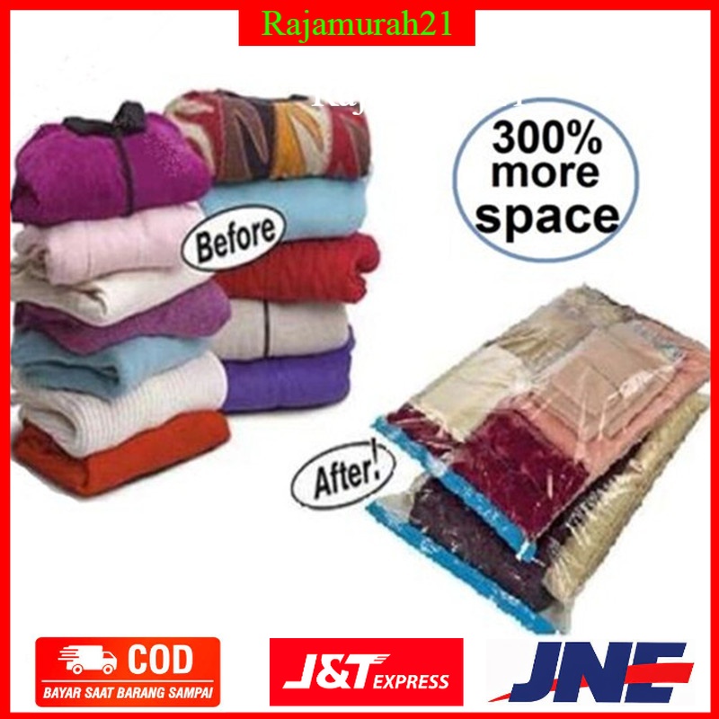 TintonLife Plastik Vacuum Baju Laundry Size 80x60cm/70x50cm - Transparent - OMTP59TP