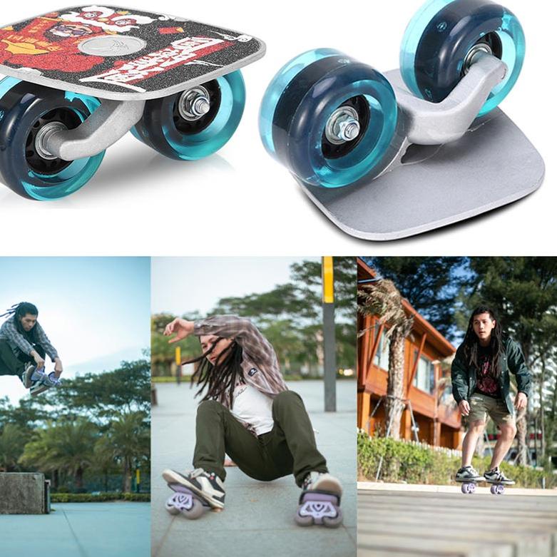 ￣← 2Pcs/set Drift Two Roller Skateboard Plate /Portable Drift Board Skates / Drift Board Skates Anti