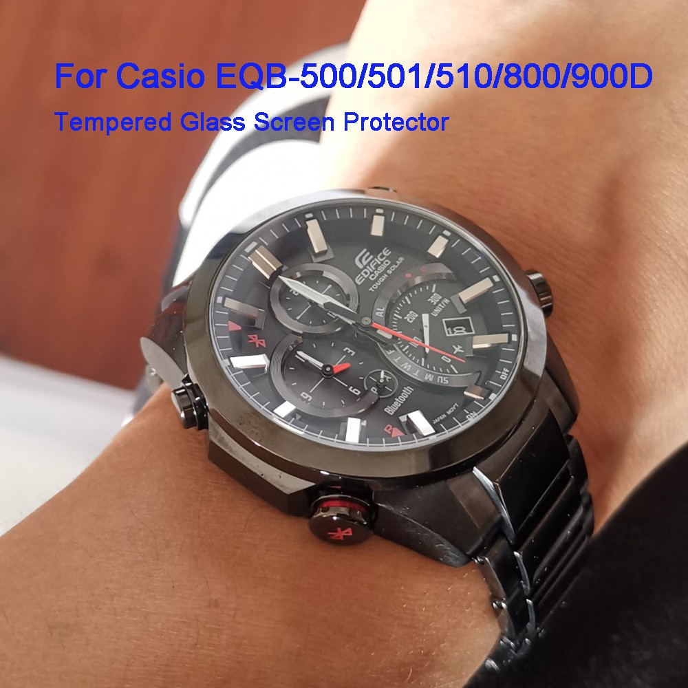 Screen Protector For Casio EQB-500/501/510/800/900D Watch Film Guard Explosion-proof Scratch Resistant 2.5D 9H Clear Tempered Glass