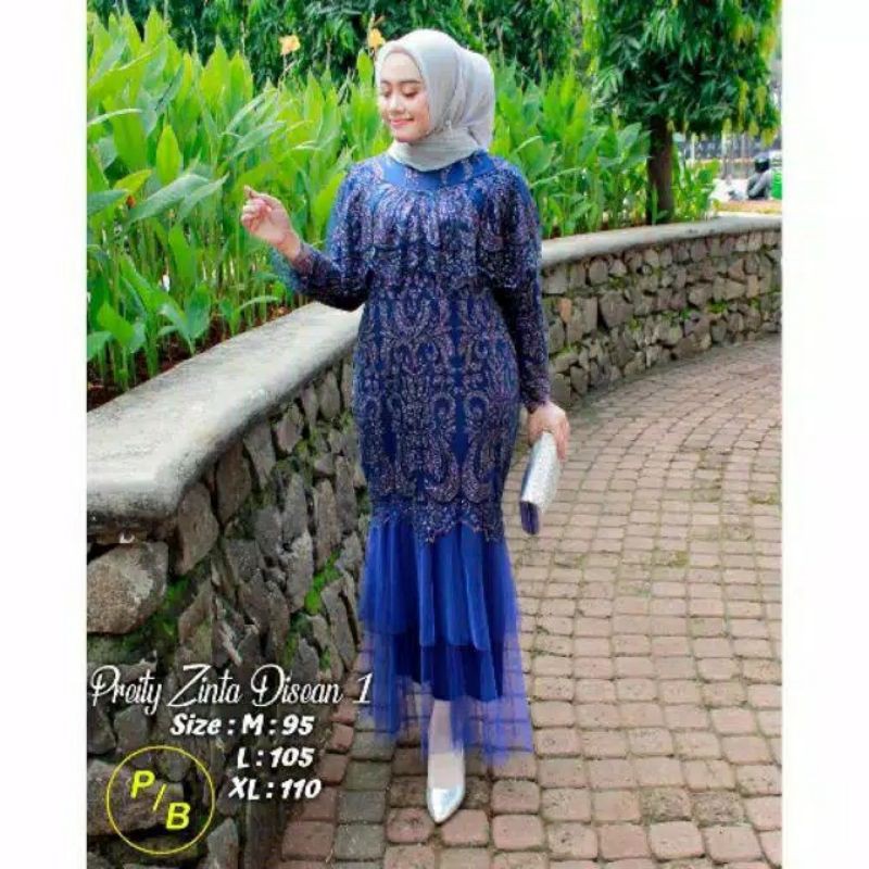 SET KEBAYA TULLE BORDIR TUNIK ANA/KEBAYA TUNIK TILLE BORDIR