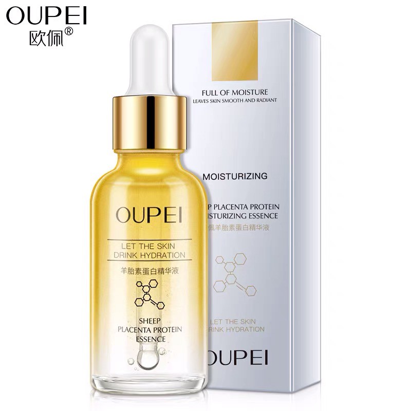 OUPEI SERUM SHEEP PLACENTA PROTEIN ESSENCE 30ML EYE ESSENCE WAJAH GLOWING EMAS HYALURONIC Collagen A