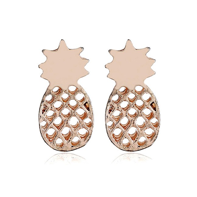 LRC Anting Tusuk Fashion Color Pineapple Shape Decorated Earrings