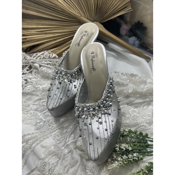 sepatu Rafaizoutfit syantika silver sepatu wedding wanita 12cm