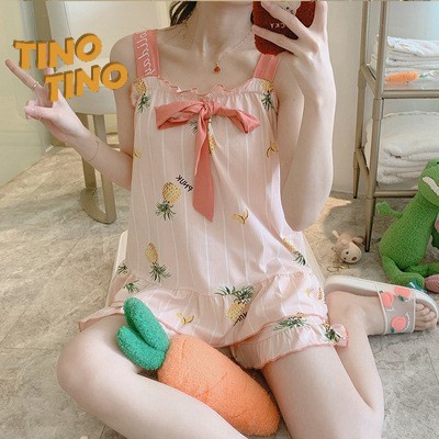 TINO TINO Piyama Set / Setelan Piyama Pendek Model Rompi Berbagai Macam Motif-6