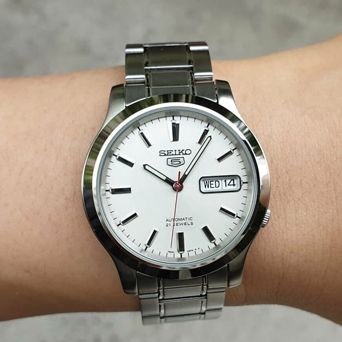 SEIKO 5 SNK789K1 AUTOMATIC SILVER WHITE JAM PRIA ORIGINAL ORI