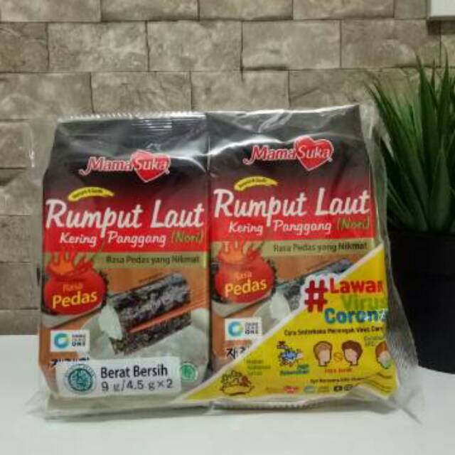 

RUMPUT LAUT NORI PEDAS Mama Suka (1 PACK isi 2 BKS/sesuai gambar)