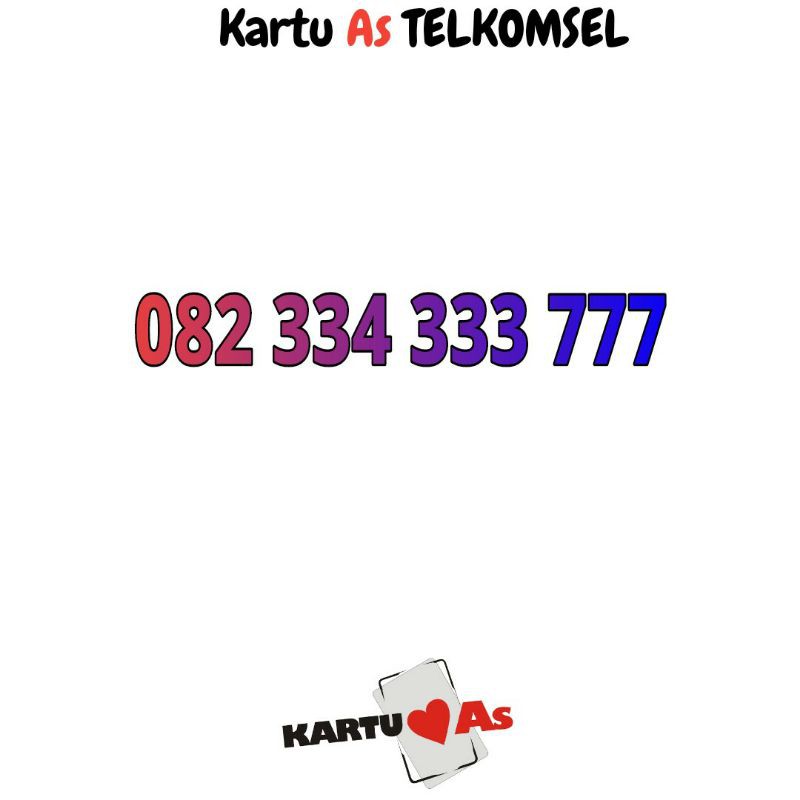 nomor cantik TELKOMSEL kartu as 333 777