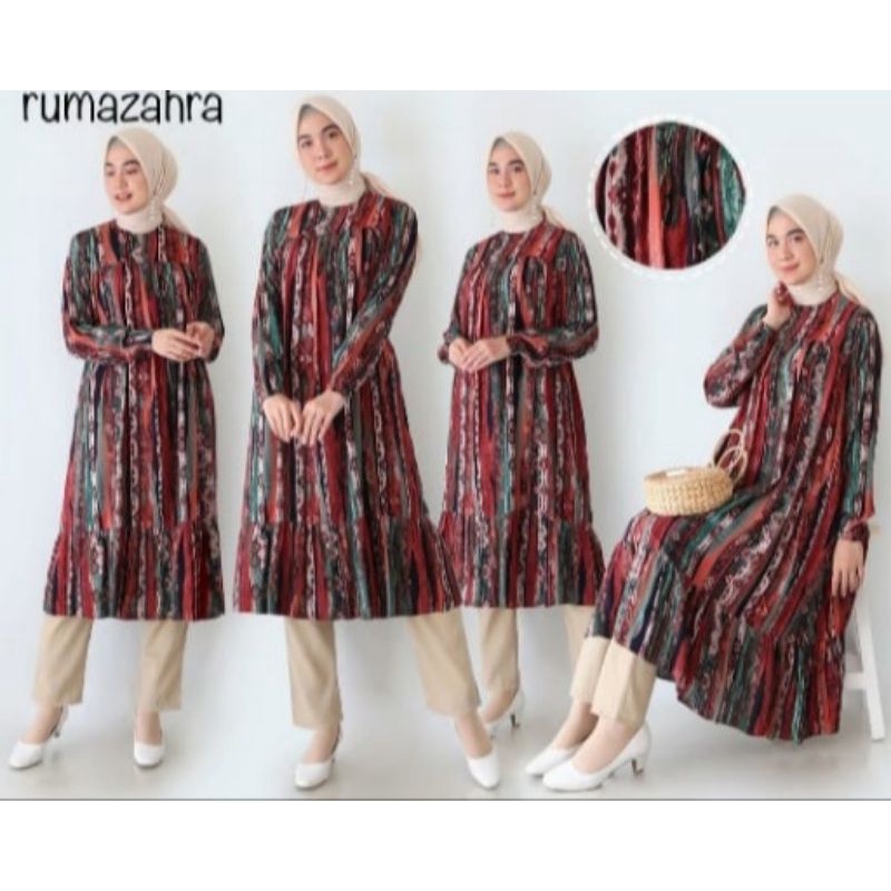 Baju Atasan Tunik / Gamis Tunik Motif 04 By Ririn Collection