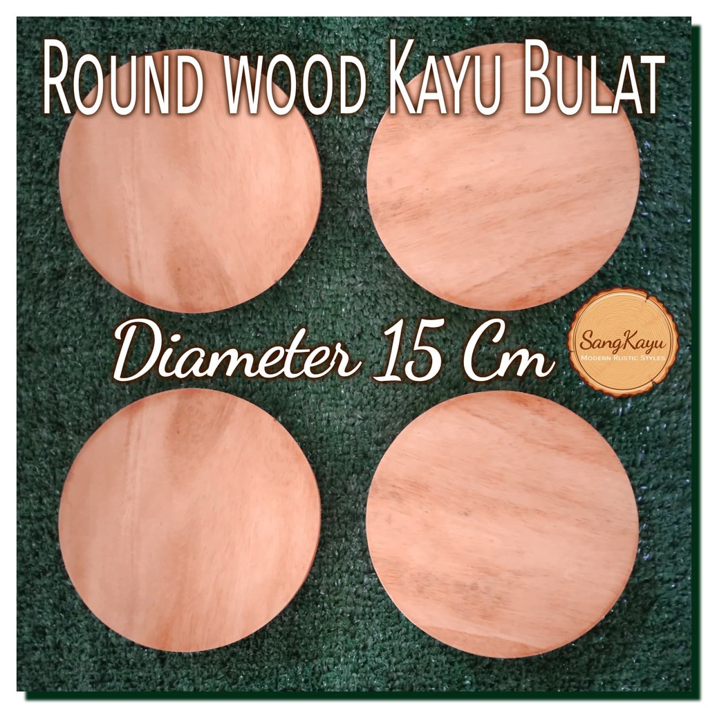 TERMURAH..!! Talenan Kayu bulat Diameter 15 cm Wooden cutting board