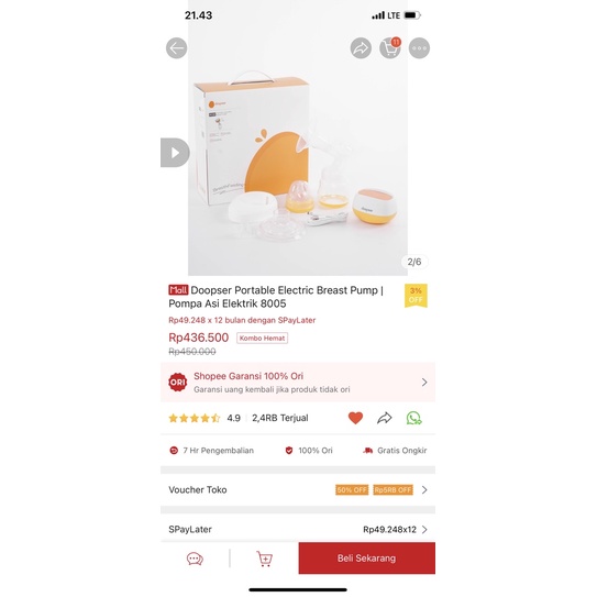 Pompa ASI Elektrik Doopser - preloved