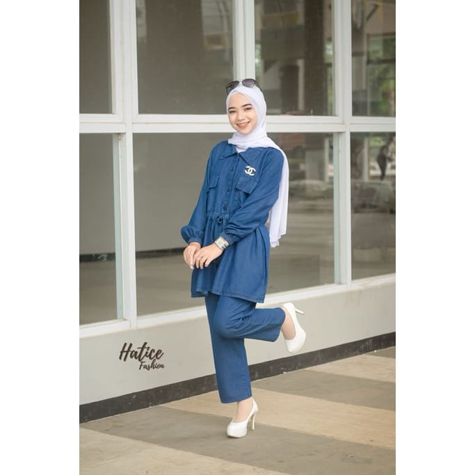 GAMIS SETCHEL JEANS HATICE ORI MODEL BARU