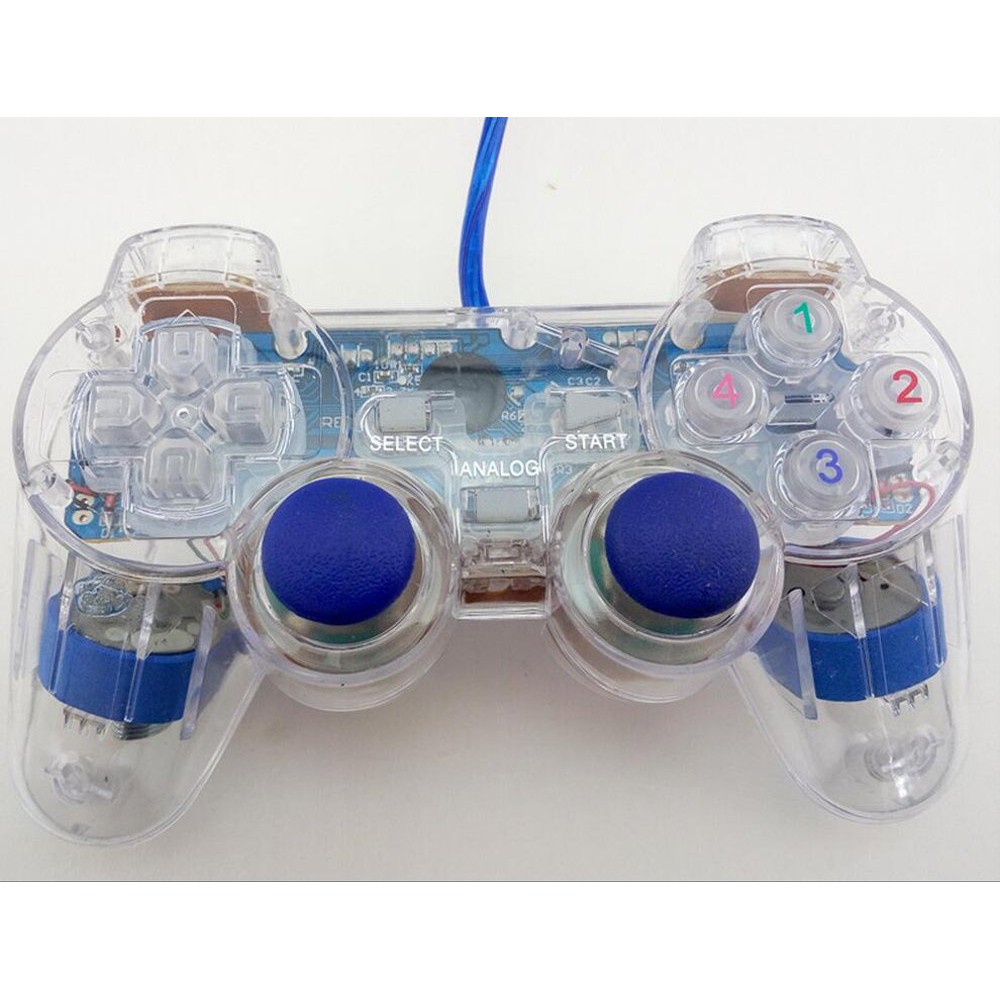 GAMEPAD SINGLE TRANSPARAN GETAR USB JOYSTICK STICK STIK GAME PAD