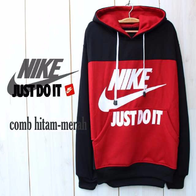 Sweater hoodie nike 2D hitam merah PALING DICARI