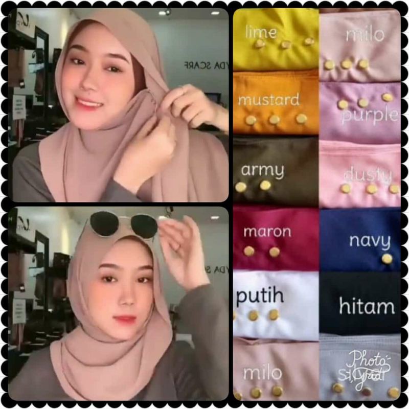 Pashmina Kancing Ceplis / Pashmina diamond / Kerudung Wanita