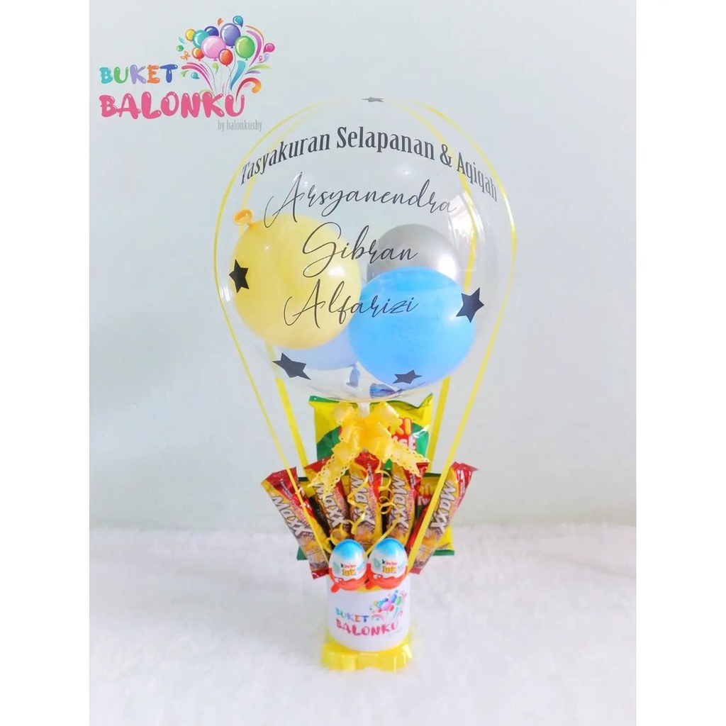 Snack bucket | bucket balon | hadiah ulang tahun | hampers balon series (BALON SUDAH DI TIUP)