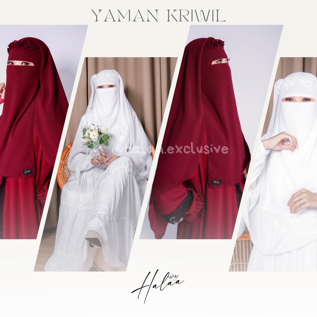 NIQAB CADAR LONG YAMAN KRIWIL SIFON SILKY / SIFON PREMIUM BY HALAA